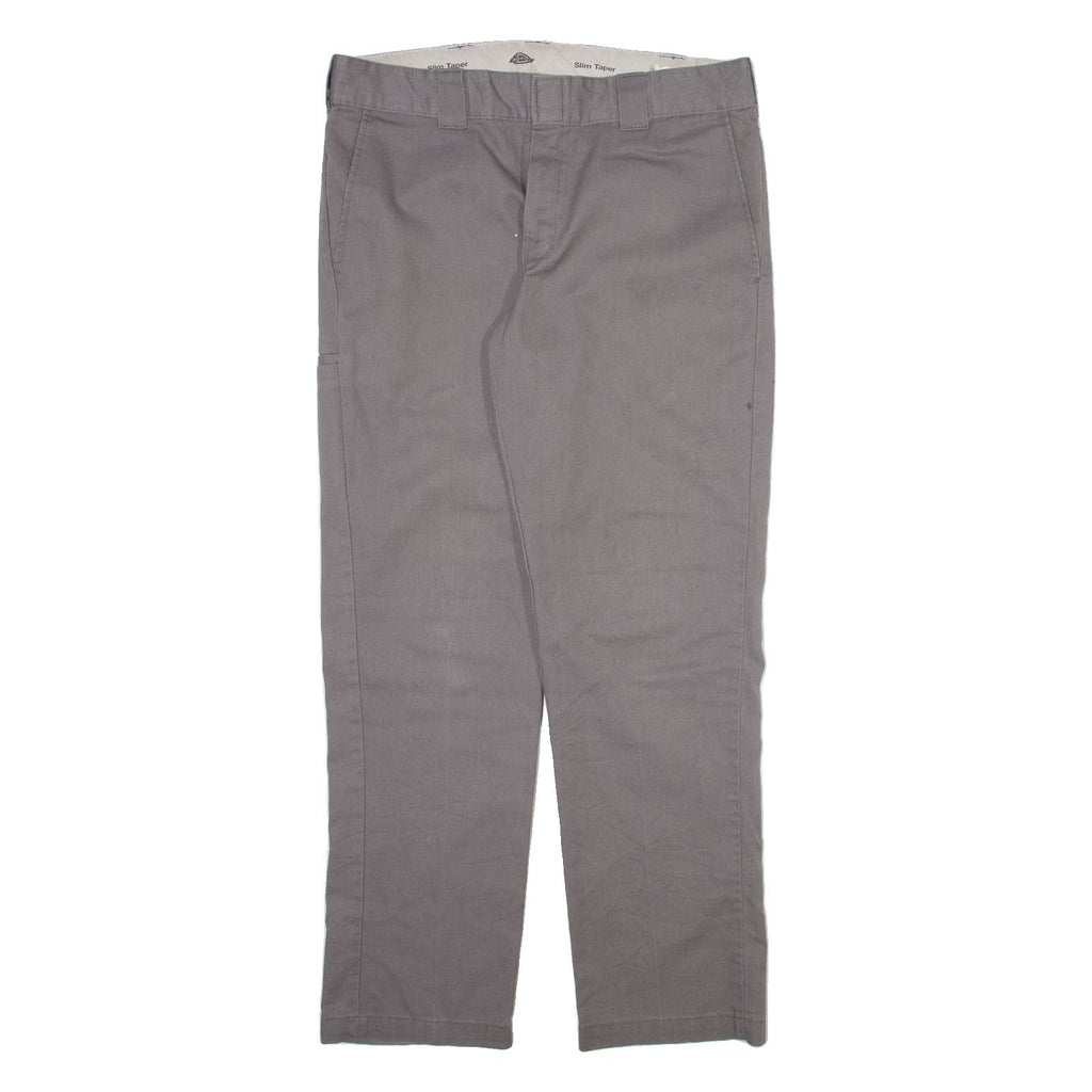 DICKIES Mens Trousers Grey Slim Tapered W34 L32