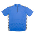 STRIPED Cycling Mens Jersey Blue 1/4 Zip 2XL