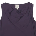 LAURA ASHLEY Womens Purple Silk Blend Sleeveless Draped Neck Top UK 16