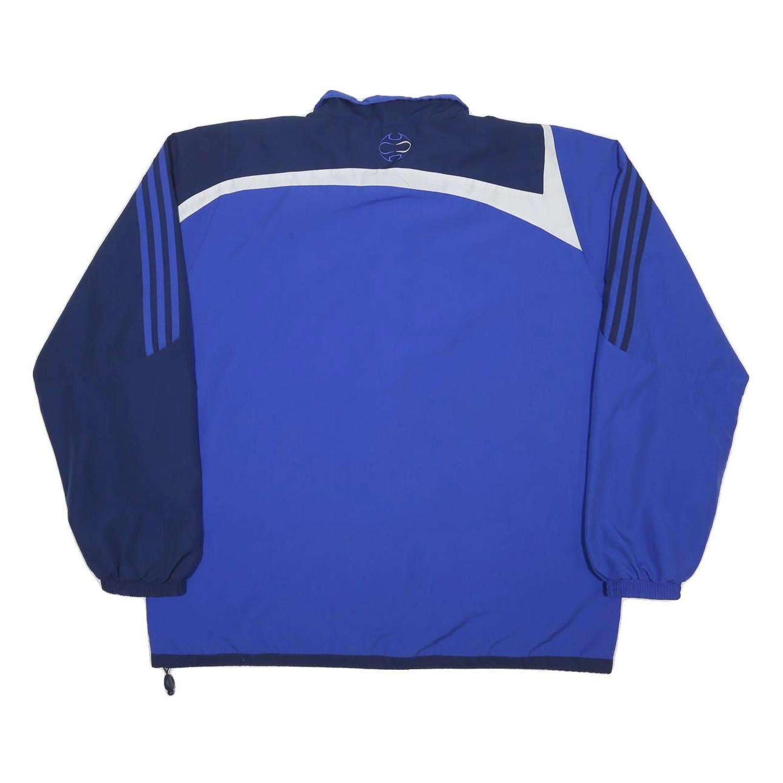 ADIDAS Mens Blue & Navy Sports Track Zip Jacket 2XL Polyester Athletic Wear