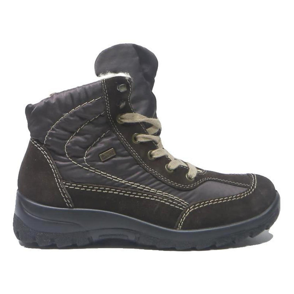 RIEKER Womens Warm Lined High Lace-Up Ankle Boots Brown Synthetic UK 4