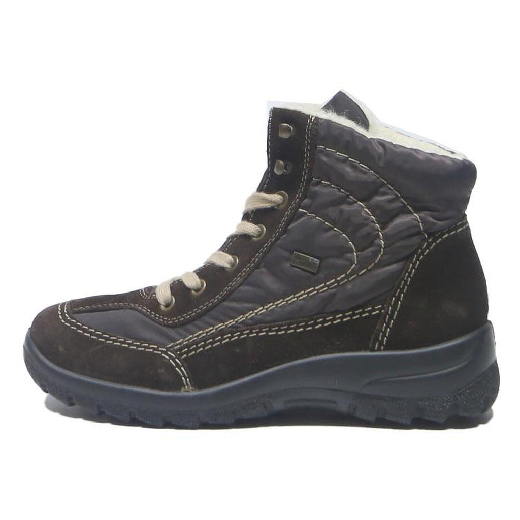 RIEKER Womens Warm Lined High Lace-Up Ankle Boots Brown Synthetic UK 4