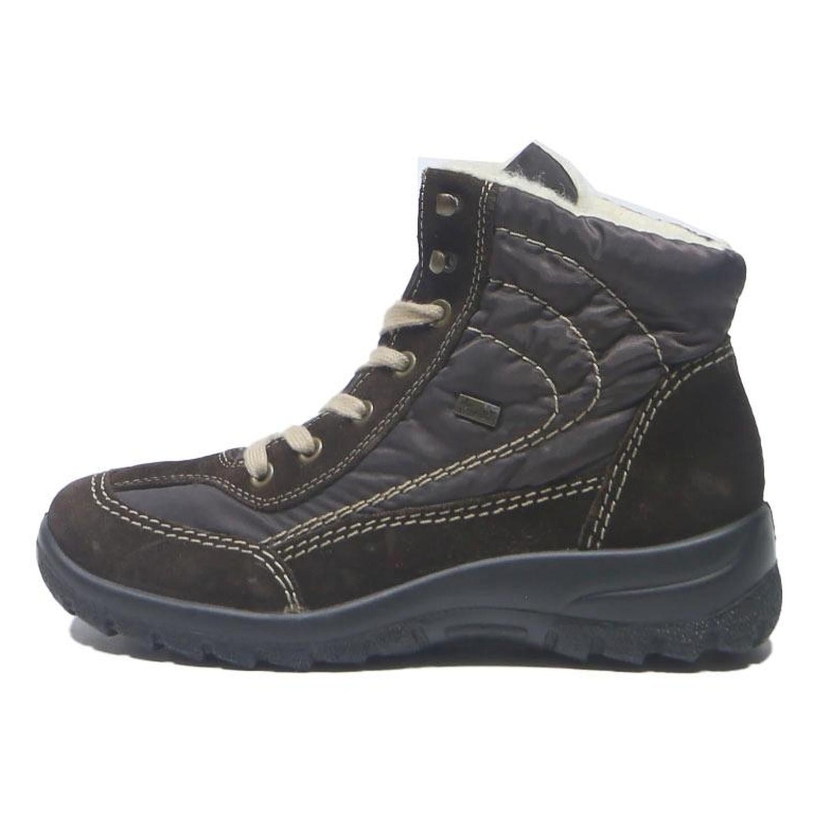 RIEKER Womens Warm Lined High Lace-Up Ankle Boots Brown Synthetic UK 4