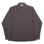 LEE COOPER Mens Shirt Grey Check Long Sleeve L
