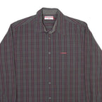 LEE COOPER Mens Shirt Grey Check Long Sleeve L