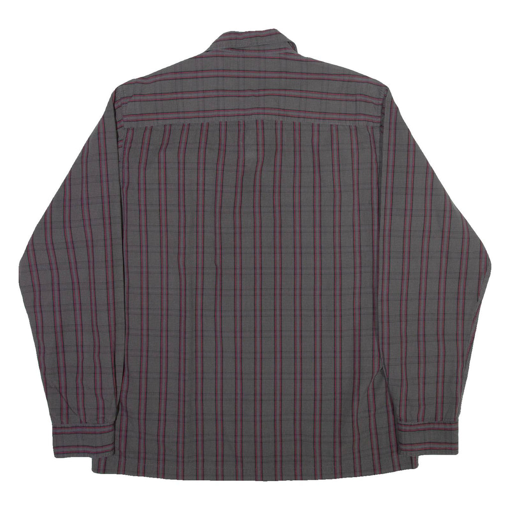 LEE COOPER Mens Shirt Grey Check Long Sleeve L