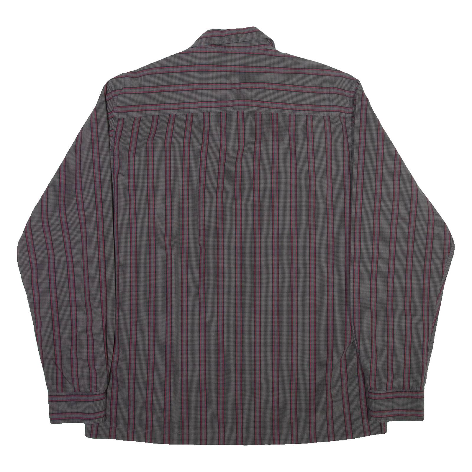 LEE COOPER Mens Shirt Grey Check Long Sleeve L