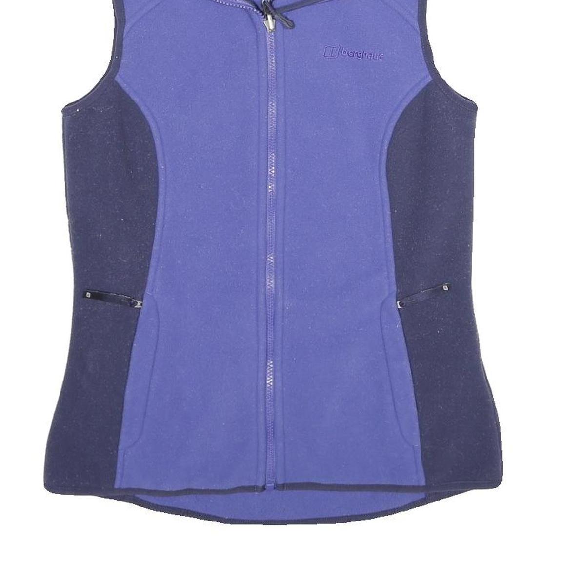 BERGHAUS Womens Blue & Navy Sleeveless Fleece Jacket UK 10 Polyester Zip Outdoor