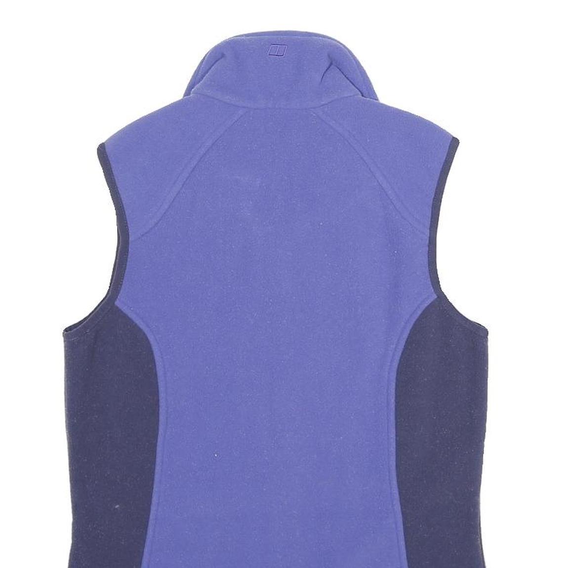 BERGHAUS Womens Blue & Navy Sleeveless Fleece Jacket UK 10 Polyester Zip Outdoor