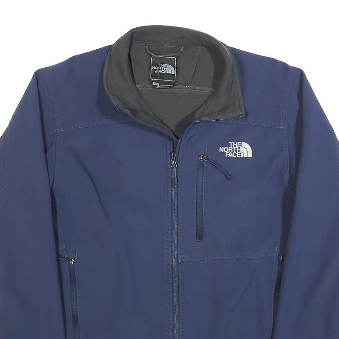 THE NORTH FACE Mens Blue Softshell Jacket S Polyester Blend Zip Outdoor Athletic