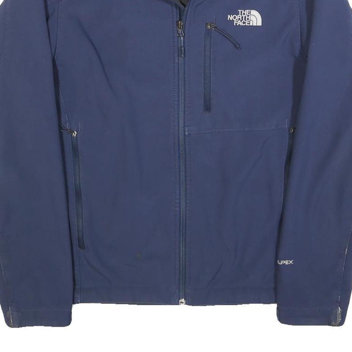 THE NORTH FACE Mens Blue Softshell Jacket S Polyester Blend Zip Outdoor Athletic