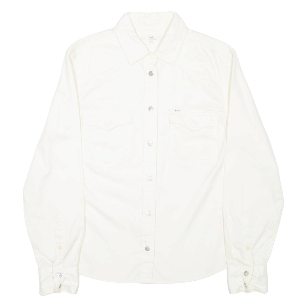 LEE Mens Plain Shirt Cream Long Sleeve M
