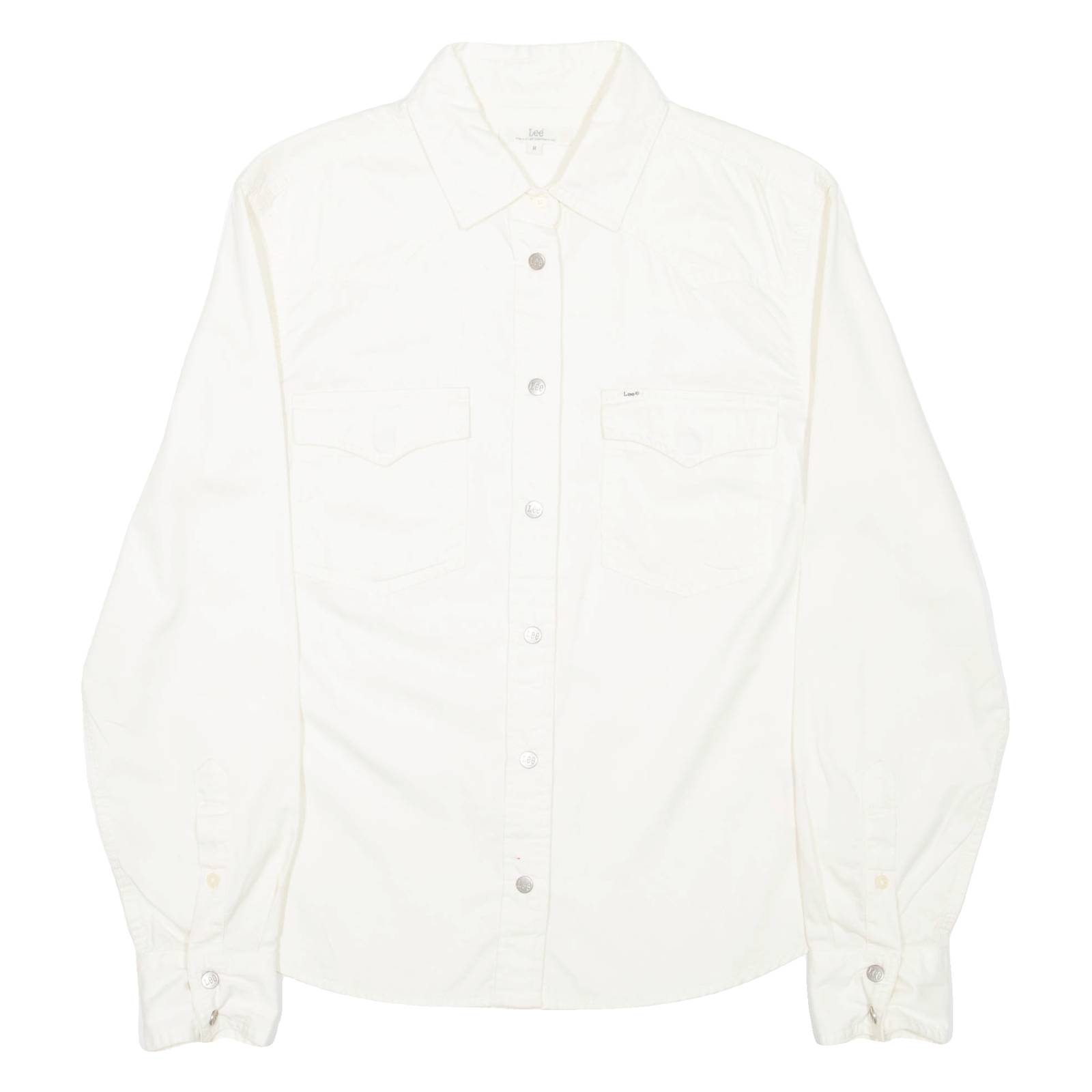LEE Mens Plain Shirt Cream Long Sleeve M