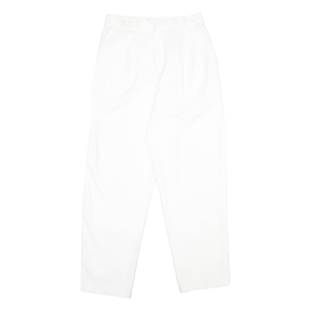WORTHINGTON Womens Classic White Trousers W30 L30 Zip Pocketed Regular Fit
