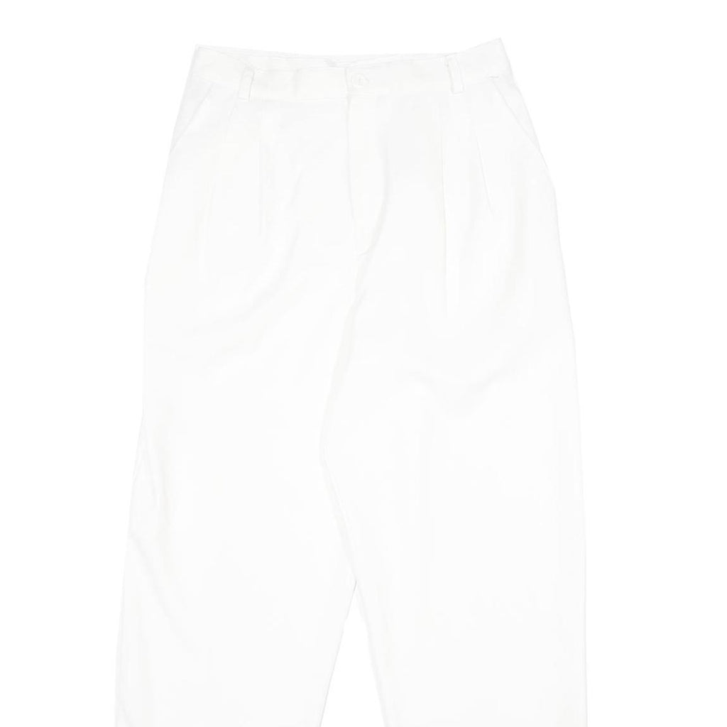 WORTHINGTON Womens Classic White Trousers W30 L30 Zip Pocketed Regular Fit