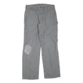 CARHARTT Mens Regular Grey Cotton Blend Zip Trousers W32 L32 Workwear Casual