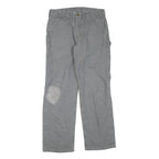 CARHARTT Mens Regular Grey Cotton Blend Zip Trousers W32 L32 Workwear Casual
