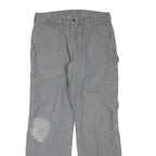 CARHARTT Mens Regular Grey Cotton Blend Zip Trousers W32 L32 Workwear Casual
