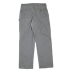 CARHARTT Mens Regular Grey Cotton Blend Zip Trousers W32 L32 Workwear Casual