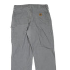 CARHARTT Mens Regular Grey Cotton Blend Zip Trousers W32 L32 Workwear Casual