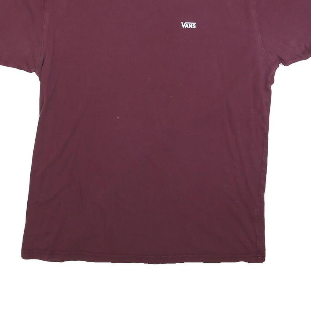 VANS Mens Maroon Classic Fit M Short Sleeve Crew Neck Cotton Blend T-Shirt