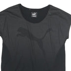 PUMA Womens Black Graphic T-Shirt UK 14 Short Sleeve Crew Neck Sport Casual
