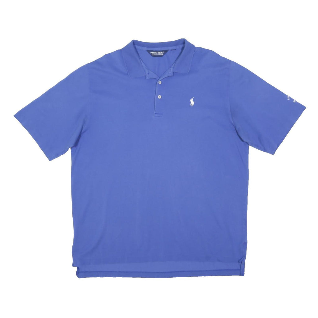 POLO RALPH LAUREN Mens Blue Polo Shirt XL Cotton Blend Short Sleeve Basic Casual