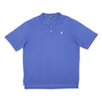 POLO RALPH LAUREN Mens Blue Polo Shirt XL Cotton Blend Short Sleeve Basic Casual