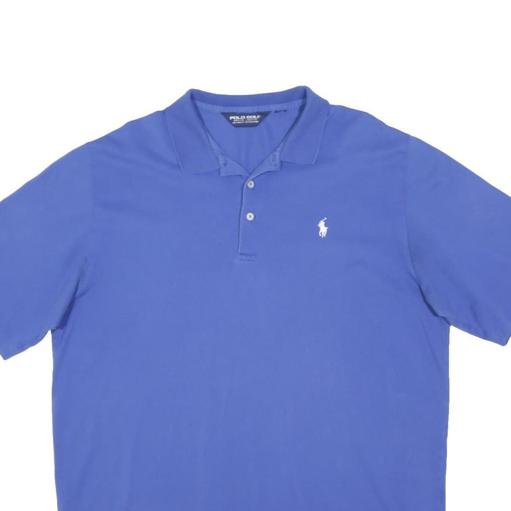 POLO RALPH LAUREN Mens Blue Polo Shirt XL Cotton Blend Short Sleeve Basic Casual