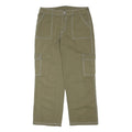 HESPERUS Womens Cotton Blend Green Relaxed Straight Trousers W32 L28 Casual