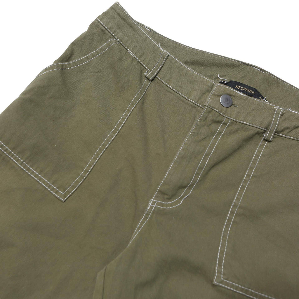 HESPERUS Womens Cotton Blend Green Relaxed Straight Trousers W32 L28 Casual