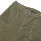 HESPERUS Womens Cotton Blend Green Relaxed Straight Trousers W32 L28 Casual