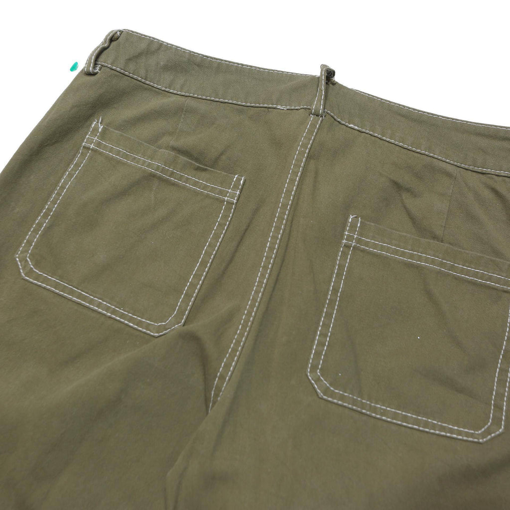 HESPERUS Womens Cotton Blend Green Relaxed Straight Trousers W32 L28 Casual