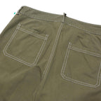 HESPERUS Womens Cotton Blend Green Relaxed Straight Trousers W32 L28 Casual
