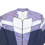 DAUIESA JUBEES Mens Purple & White Patterned Polyester Zip Jacket M