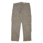 WRANGLER Mens Relaxed Cargo Cotton Blend Beige Trousers W32 L28 Casual Workwear