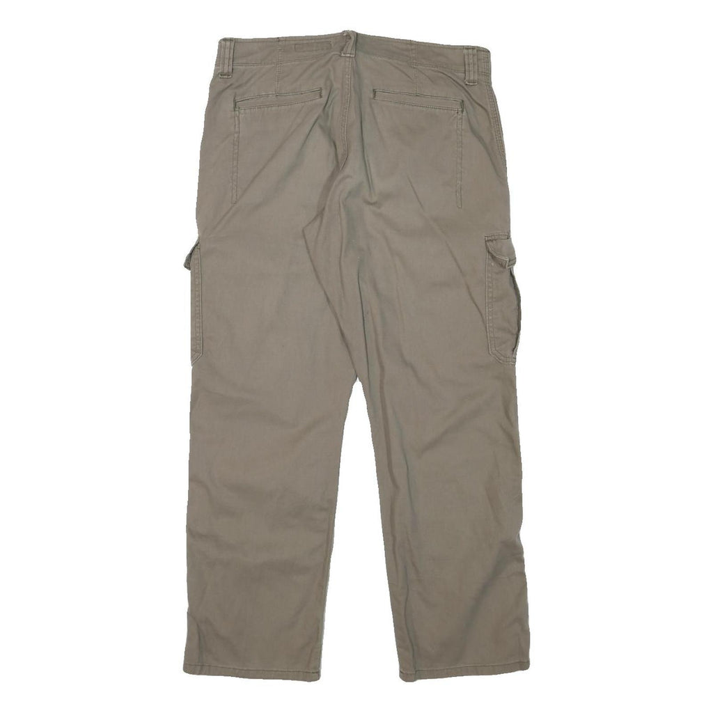 WRANGLER Mens Relaxed Cargo Cotton Blend Beige Trousers W32 L28 Casual Workwear