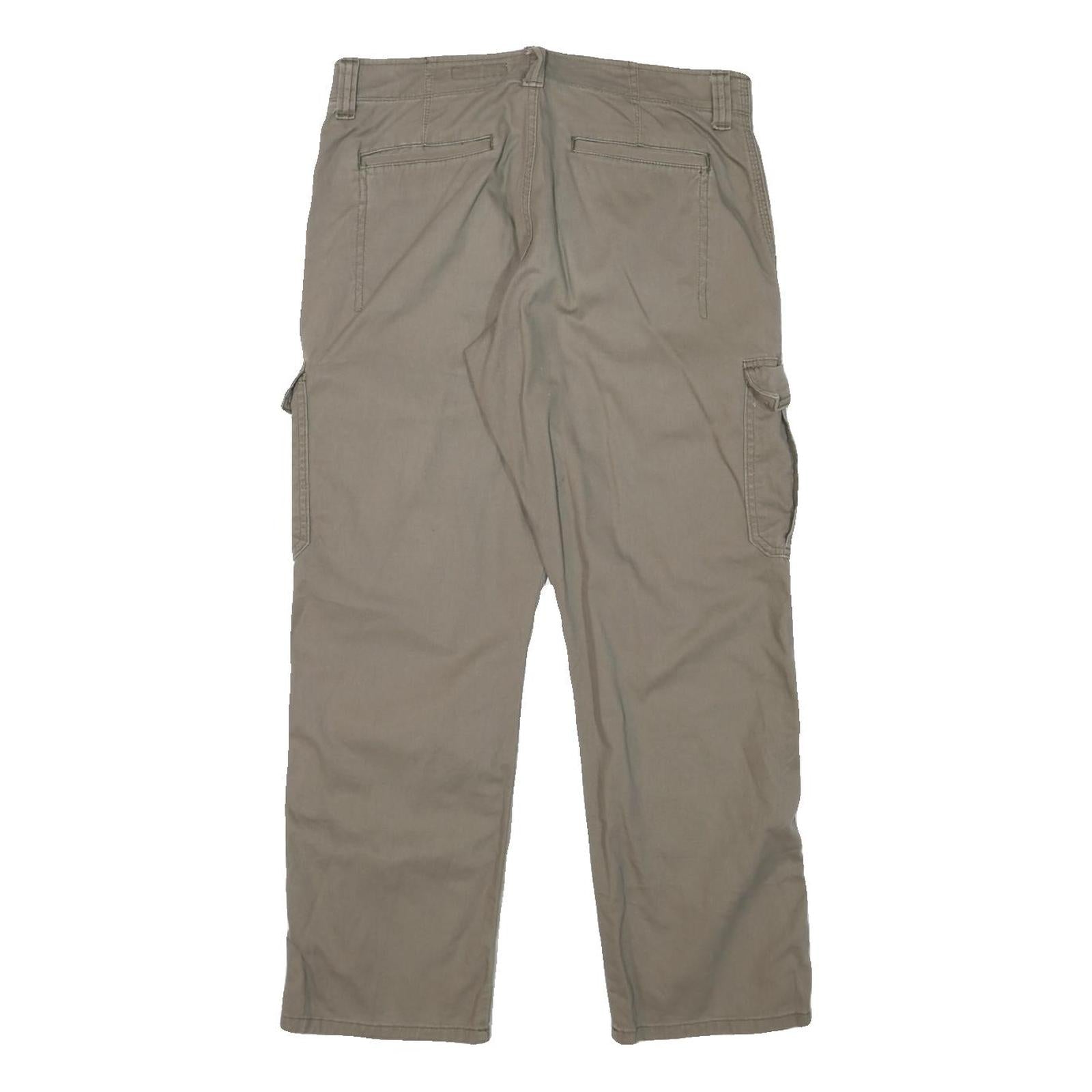 WRANGLER Mens Relaxed Cargo Cotton Blend Beige Trousers W32 L28 Casual Workwear