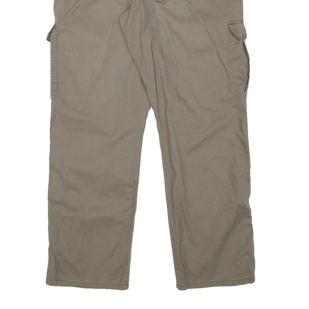 WRANGLER Mens Relaxed Cargo Cotton Blend Beige Trousers W32 L28 Casual Workwear