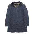 BARBOUR Womens Blue Navy Waterproof Cotton Jacket UK 12 Zip Classic Outerwear