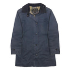 BARBOUR Womens Blue Navy Waterproof Cotton Jacket UK 12 Zip Classic Outerwear