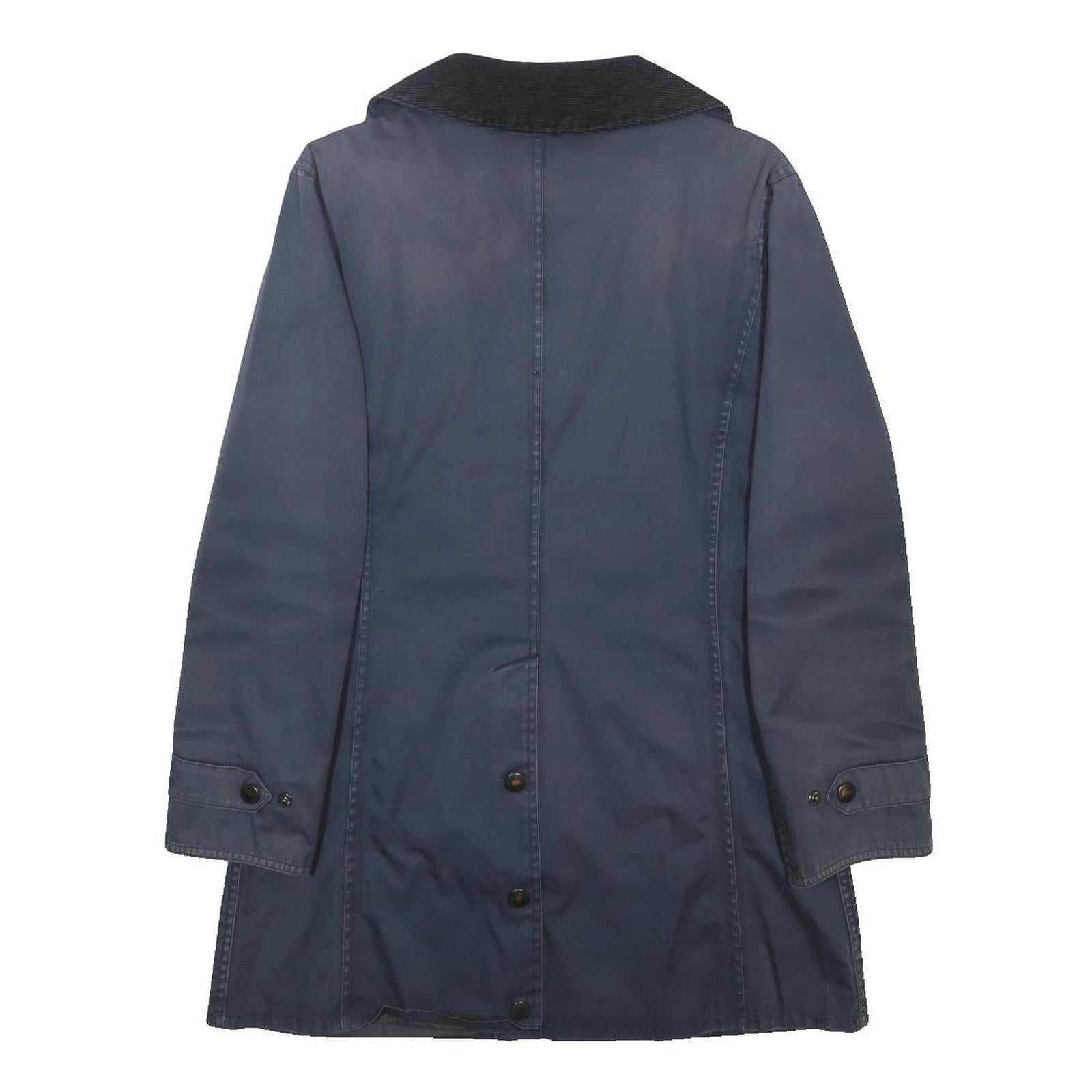 BARBOUR Womens Blue Navy Waterproof Cotton Jacket UK 12 Zip Classic Outerwear