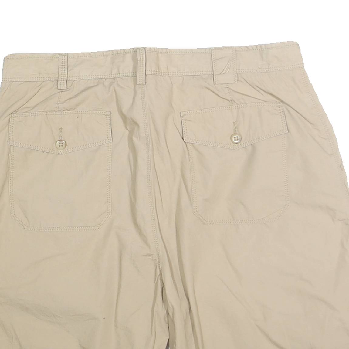 NAUTICA Mens Shorts Beige Casual Plain L W36 Cotton Blend Comfortable Relaxed
