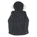 COLMAR Womens Black Faux Fur Collar Jacket M Polyester Blend Zip Hooded