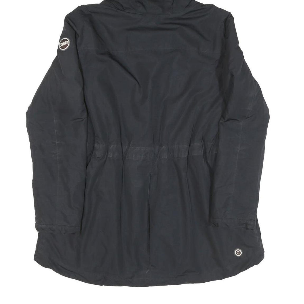 COLMAR Womens Black Faux Fur Collar Jacket M Polyester Blend Zip Hooded