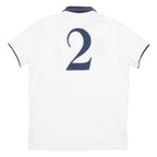 POLO RALPH LAUREN Mens White & Navy Crest Short Sleeve Polo Shirt L Classic Fit