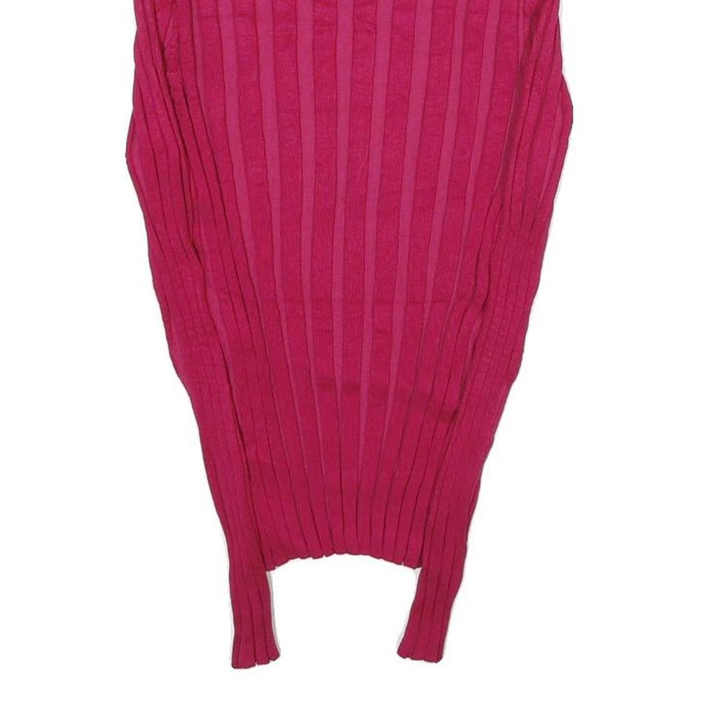 STYLE & CO Womens Pink Patterned Jumper Roll Neck Rib Knit M Cotton Blend