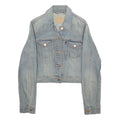 LEVI'S Womens Blue Denim Button Jacket S Cotton Blend Classic Casual