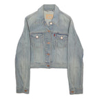 LEVI'S Womens Blue Denim Button Jacket S Cotton Blend Classic Casual