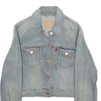 LEVI'S Womens Blue Denim Button Jacket S Cotton Blend Classic Casual